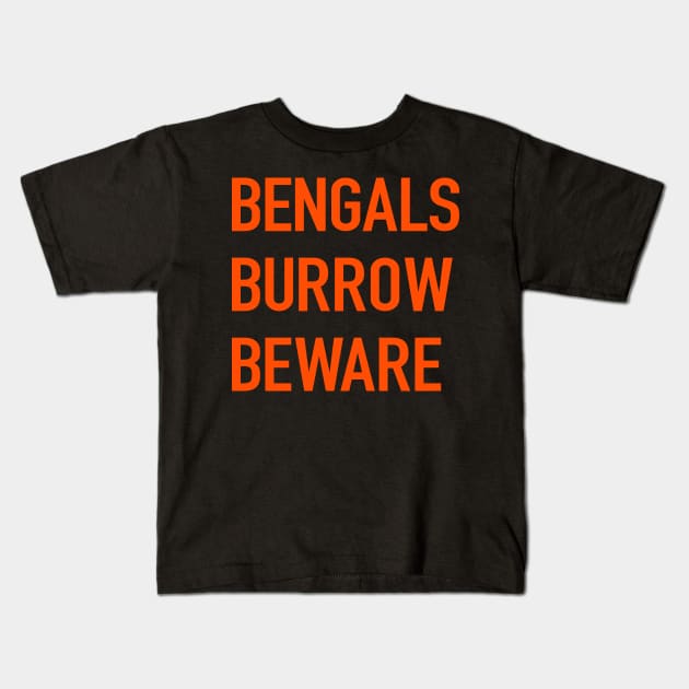 Joe Burrow Bengals Kids T-Shirt by teakatir